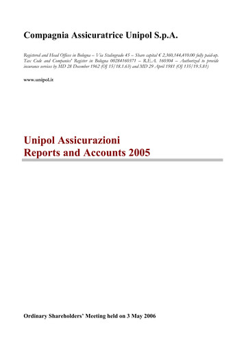 Thumbnail Unipol Assicurazioni Annual Report 2005