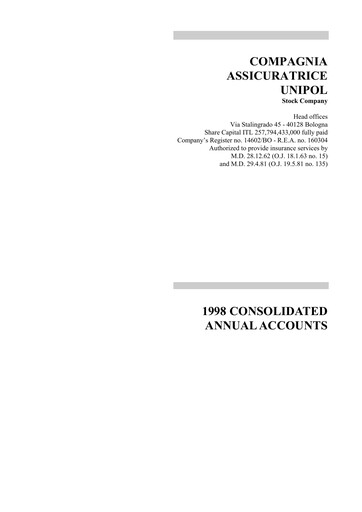 Thumbnail Unipol Assicurazioni Financial Statement 1998