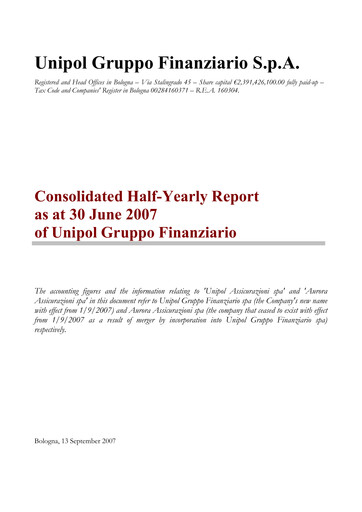 Thumbnail Unipol Assicurazioni Half-year Report 2007-h1