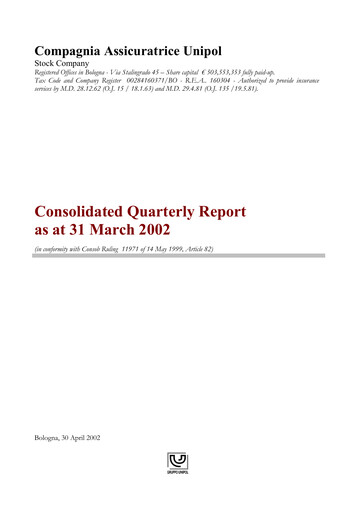 Thumbnail Unipol Assicurazioni Quarterly Report 2002-q1