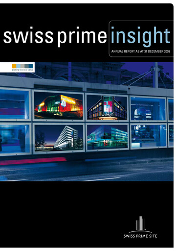 Thumbnail Swiss Prime Site Annual Report 2009