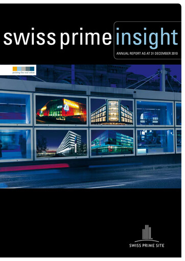 Thumbnail Swiss Prime Site Annual Report 2010