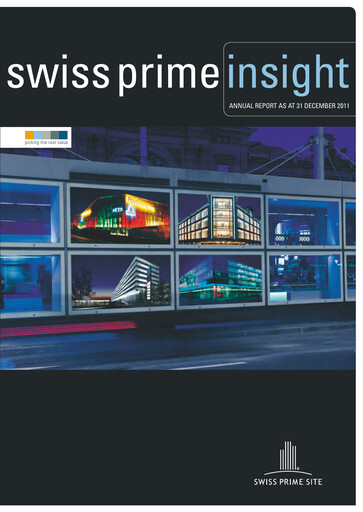 Thumbnail Swiss Prime Site Annual Report 2011