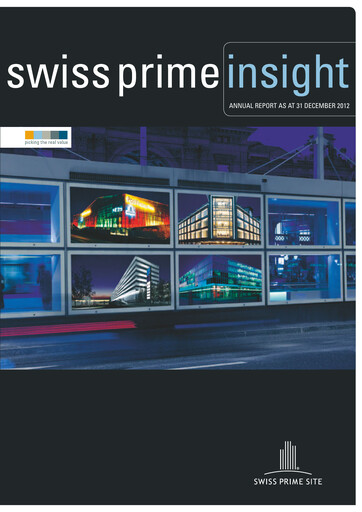 Thumbnail Swiss Prime Site Annual Report 2012
