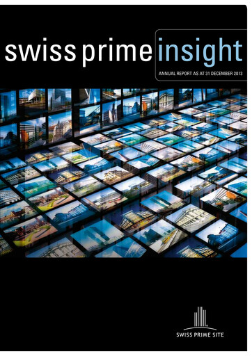 Thumbnail Swiss Prime Site Annual Report 2013