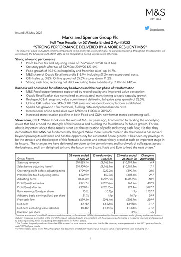 Thumbnail Marks & Spencer Financial Report 2022