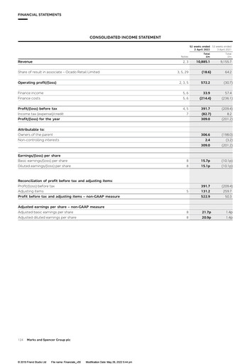 Thumbnail Marks & Spencer Financial Statement 2022