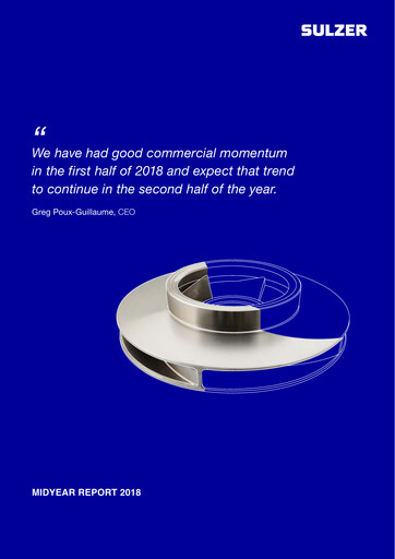 Miniature Sulzer Rapport semestriel 2018