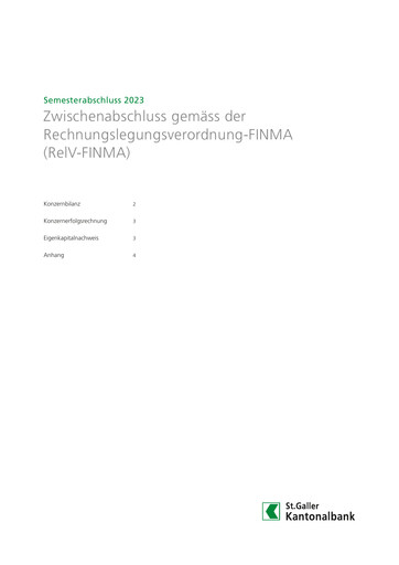 Thumbnail St. Galler Kantonalbank Half-year Report 2023-h1