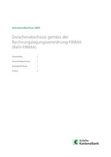 Thumbnail St. Galler Kantonalbank Half-year Report 2025-h1