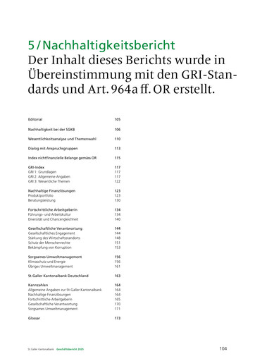 Thumbnail St. Galler Kantonalbank Sustainability Report 2025