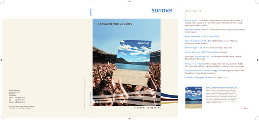 Thumbnail Sonova Annual Report 2008-2009