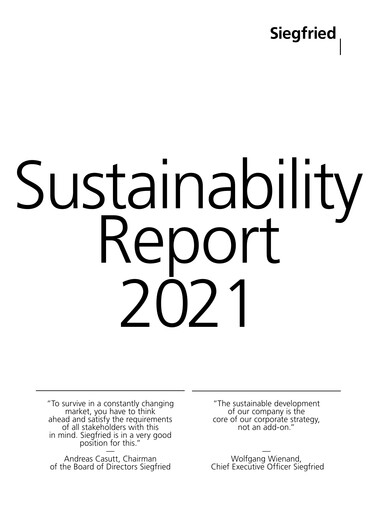 Thumbnail Siegfried Holding Sustainability Report 2021