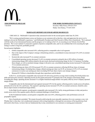 Thumbnail McDonald Quarterly Report 2018-q2