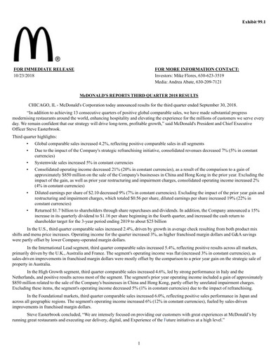 Thumbnail McDonald Quarterly Report 2018-q3