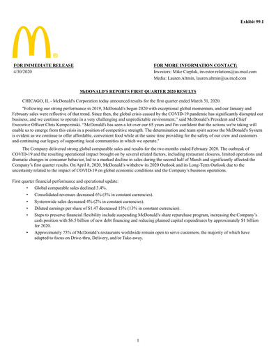 Thumbnail McDonald Quarterly Report 2020-q1
