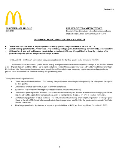 Thumbnail McDonald Quarterly Report 2020-q3