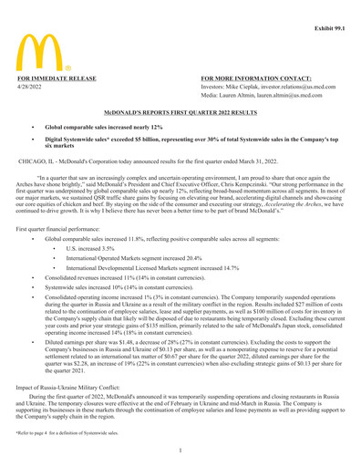 Thumbnail McDonald Quarterly Report 2022-q1