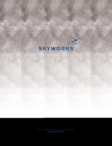 Thumbnail Skyworks Solutions
 Annual Report 2007