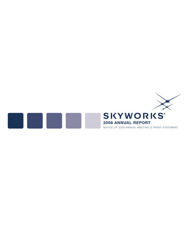 Thumbnail Skyworks Solutions
 Annual Report 2008