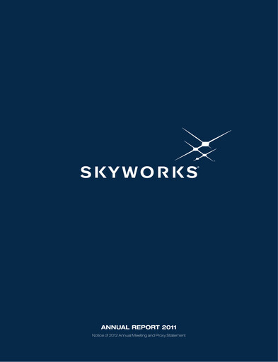 Thumbnail Skyworks Solutions
 Annual Report 2011