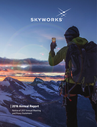 Thumbnail Skyworks Solutions
 Annual Report 2016