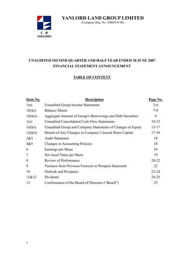 Thumbnail Yanlord Financial Statement 2007-h1