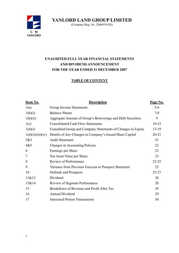 Thumbnail Yanlord Financial Statement 2007
