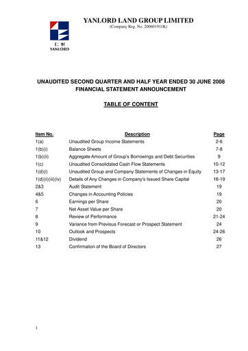Thumbnail Yanlord Financial Statement 2008-h1