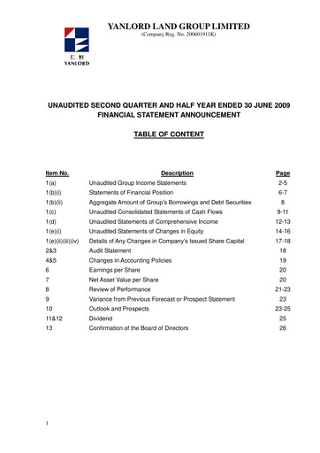 Thumbnail Yanlord Financial Statement 2009-h1