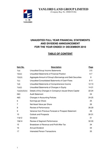 Thumbnail Yanlord Financial Statement 2010