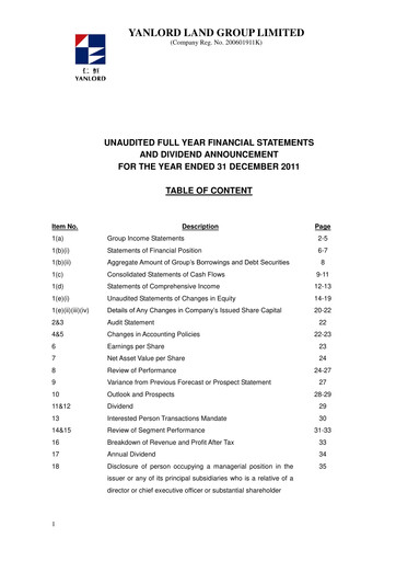 Thumbnail Yanlord Financial Statement 2011