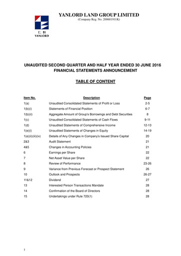 Thumbnail Yanlord Financial Statement 2016-h1