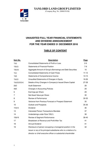 Thumbnail Yanlord Financial Statement 2016