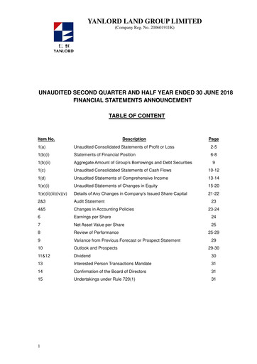 Thumbnail Yanlord Financial Statement 2018-h1