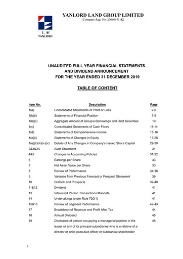Thumbnail Yanlord Financial Statement 2019