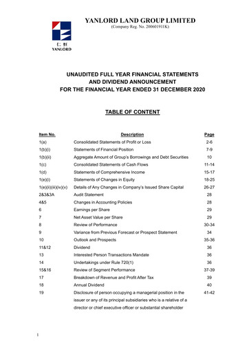 Thumbnail Yanlord Financial Statement 2020