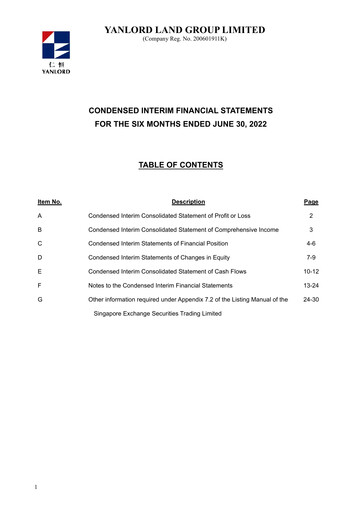 Thumbnail Yanlord Financial Statement 2022-h1