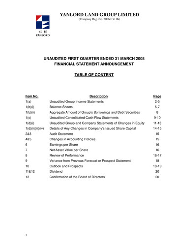 Thumbnail Yanlord Quarterly Report 2008-q1