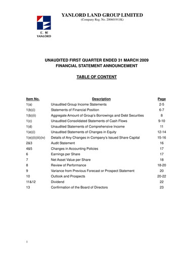 Thumbnail Yanlord Quarterly Report 2009-q1