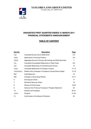 Thumbnail Yanlord Quarterly Report 2011-q1