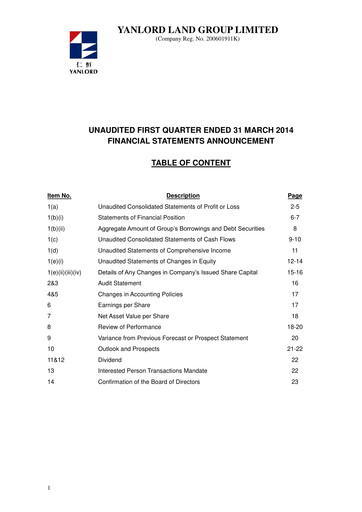Thumbnail Yanlord Quarterly Report 2014-q1