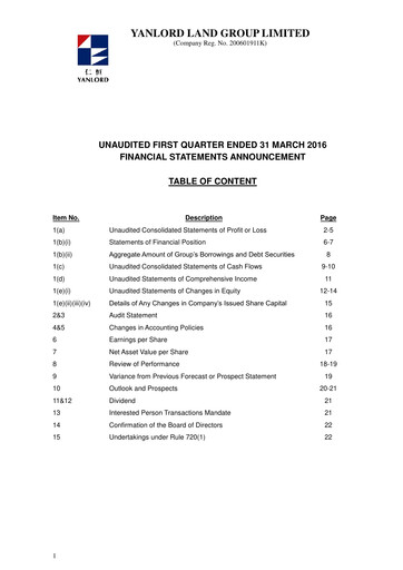 Thumbnail Yanlord Quarterly Report 2016-q1