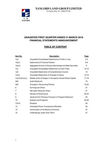 Thumbnail Yanlord Quarterly Report 2019-q1