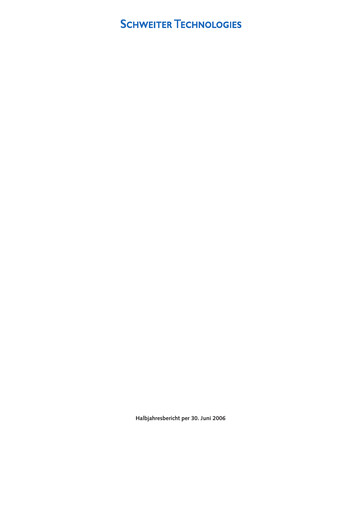 Thumbnail Schweiter Technologies Half-year Report 2006-h1