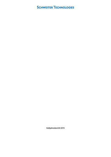 Thumbnail Schweiter Technologies Half-year Report 2015-h1