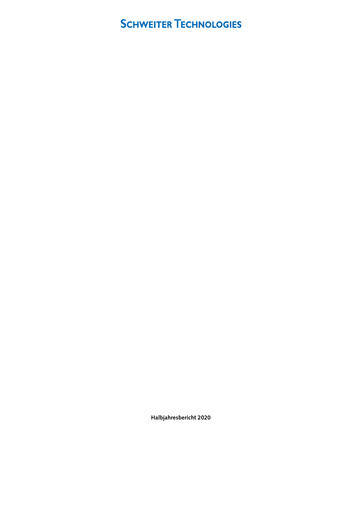 Thumbnail Schweiter Technologies Half-year Report 2020-h1