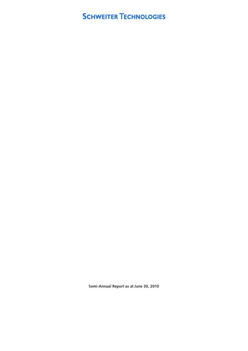Thumbnail Schweiter Technologies Half-year Report 2010-h1