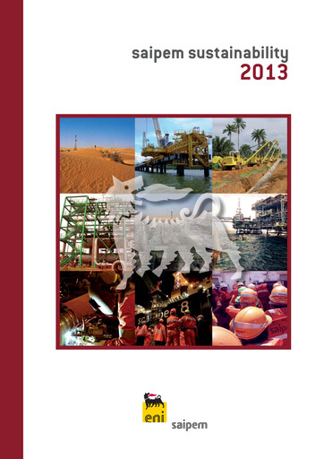 Thumbnail Saipem Sustainability Report 2013