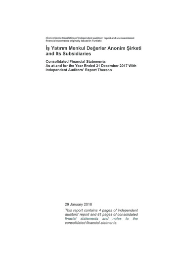 Thumbnail Is Yatirim Menkul Degerler Anonim Sirketi Financial Statement 2017